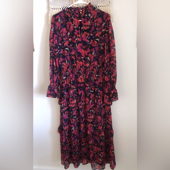 Julia Jordan Floral Printed Ruffle Tiered Long Sleeve Mock Neck Maxi Dress 14 - Picture 5 of 9